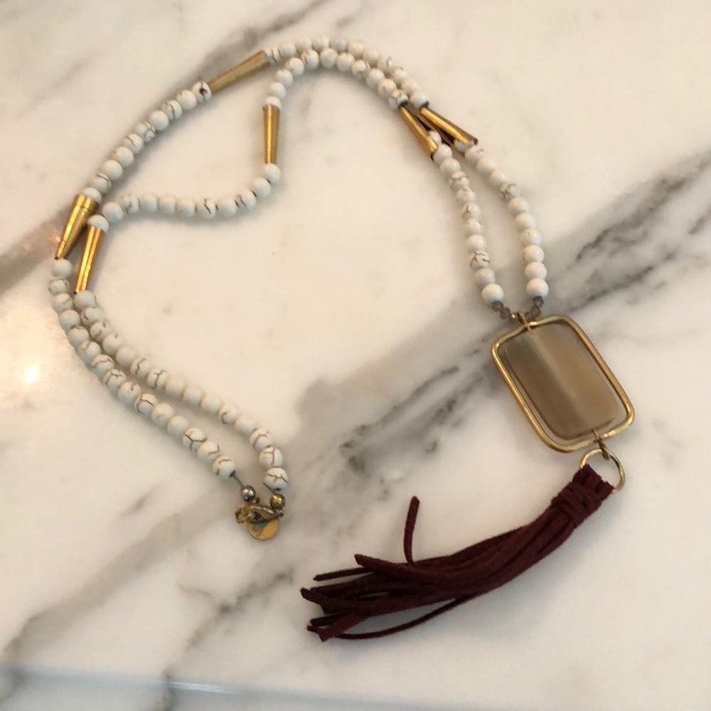 Beaded long necklace
